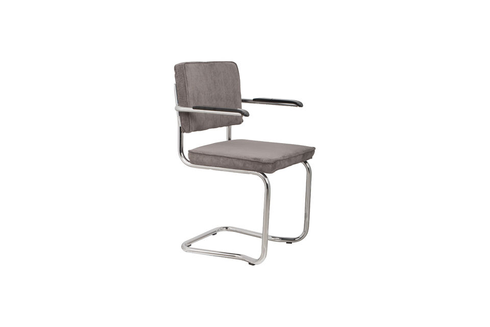 Sillón de tela de pana gris oscuro Ridge Kink Rib - 12