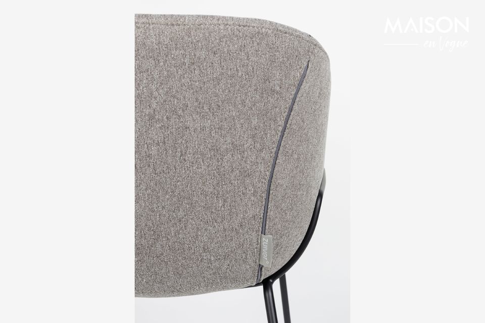 Sillón de tela gris Feston - 5