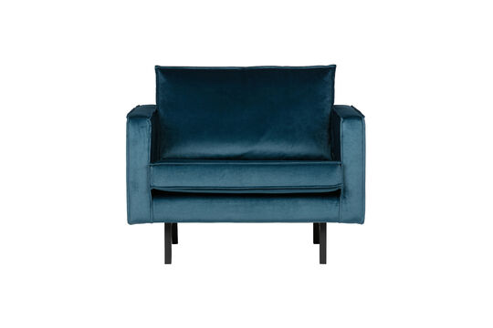 Sillón de terciopelo azul RODEO Clipped