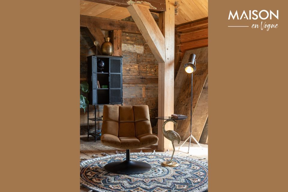 Sillón de terciopelo marrón Bar DutchBone