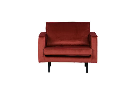 Sillón de terciopelo marrón castaño RODEO Clipped