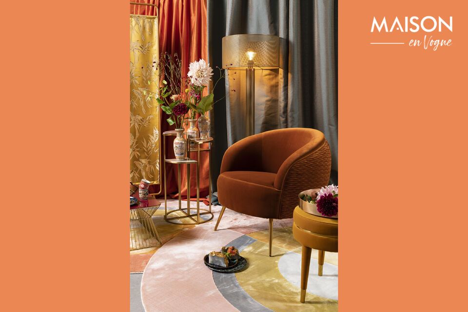 El sillón So Curvy de terciopelo naranja