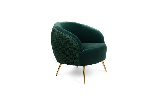 Sillón de terciopelo verde oscuro Curvy