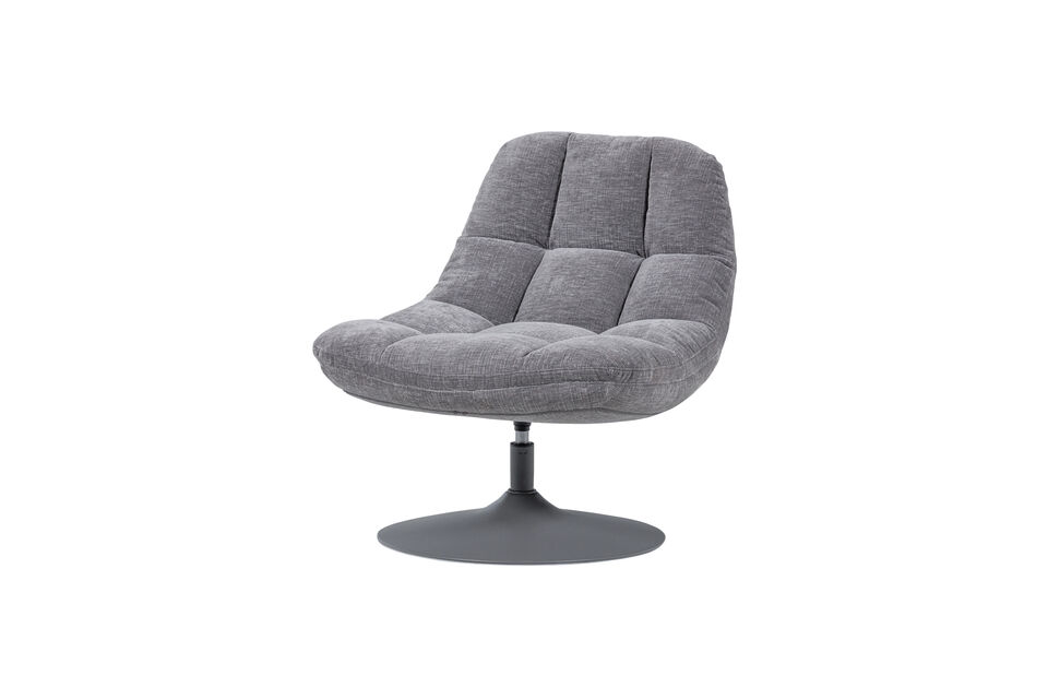 Sillón giratorio 81x73x84 cm chenilla gris claro Elvi Woood