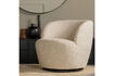 Miniatura Sillón giratorio de tejido blanco roto SERRA 2