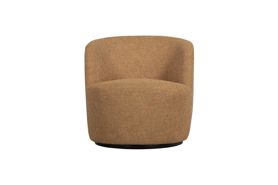 Este sillón giratorio ideal está tapizado con un tejido de trama plana con profundos matices de