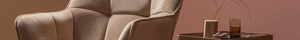 Descriptivo Materiales Sillón giratorio terciopelo arena Wibo