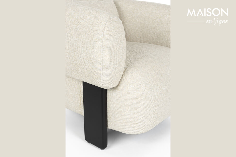 Sillón lounge en tejido crema Neil - 11