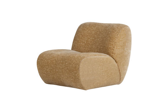 Sillón terciopelo craquelado amarillo miel Nomu Clipped