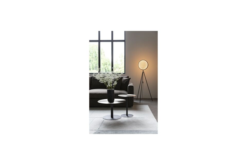 Silver steel side table Snow Brushed - 5