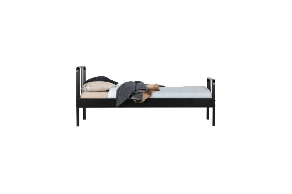 Modern children\'s bed MEES Steel frame with matt black coating Mattress not included H 90 x W 208