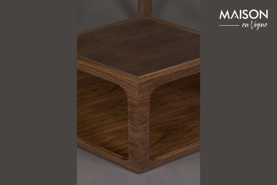 It displays the soft colours of a walnut wood veneer