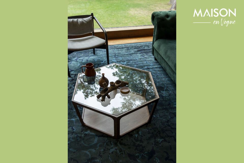The lower tray can hold magazines or decorative objects