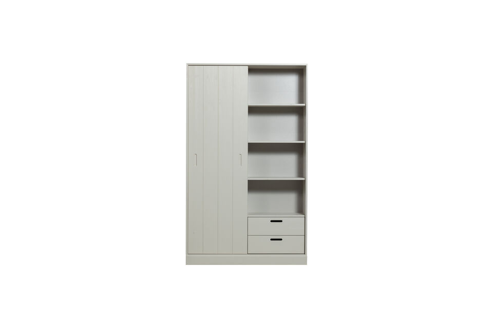 The pine wood has a sanded finish, which gives the cabinet an extra tough look