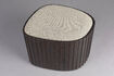 Miniature Small brown teak pouffe with storage Bay 2