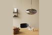 Miniature Smoked grey brass glass ellipse pendant Reflect 4