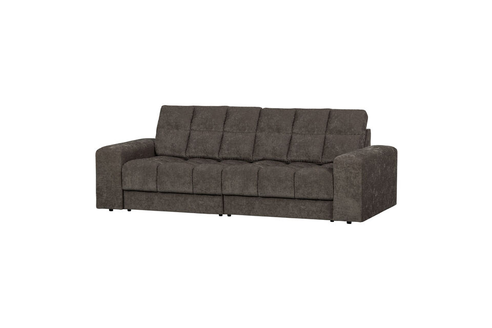 Sofa 2-Sitzer Vintage-Stoff Warmgrau Second Date Woood