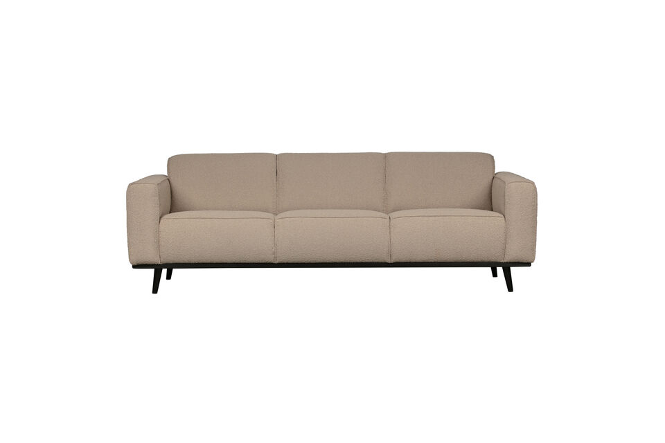 Sofá 3 plazas 230 cm bouclé beige STATEMENT Woood