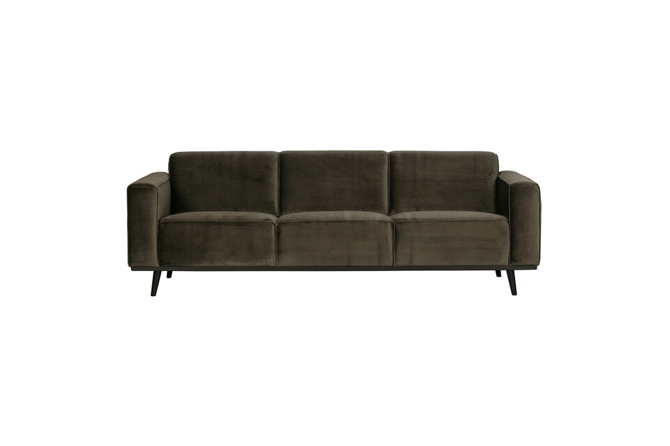 Sofá 3 plazas 230 cm terciopelo verde cálido STATEMENT Woood