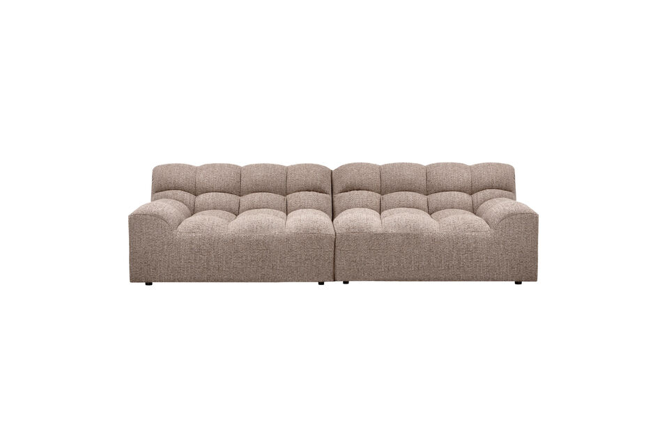 Sofá 3 plazas tejido mezcla marrón ALLURE Woood
