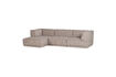 Miniatura Sofá chaise longue izquierda chenilla gruesa natural Manu 1