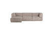 Miniatura Sofá chaise longue izquierda chenilla gruesa natural Manu 3