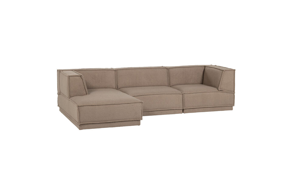Ribete grueso y único Tejido teddy cómodo Sofá chaise longue espacioso Forma parte de la serie