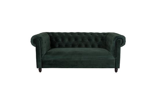 Sofá Chester de terciopelo verde oscuro Clipped