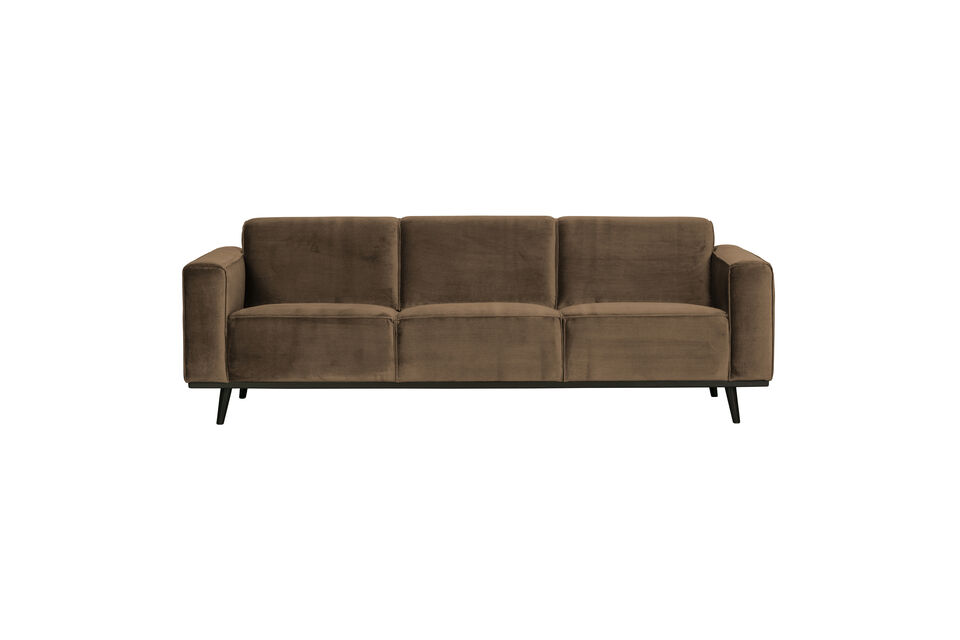 Sofá de 3 plazas 230 cm Terciopelo Taupe STATEMENT Woood