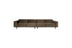 Miniatura Sofá de 4 plazas XL 372 cm Terciopelo Taupe Statement 1