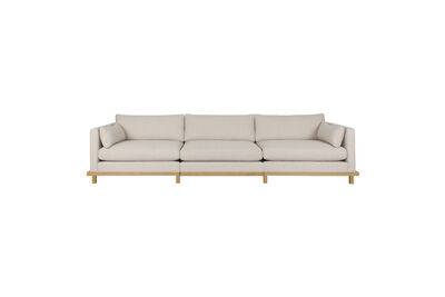 Sofá de 4,5 plazas en tela beige y roble Blossom