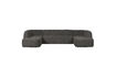 Miniatura Sofá en U 339 cm chenilla gris/negro Sloping 2
