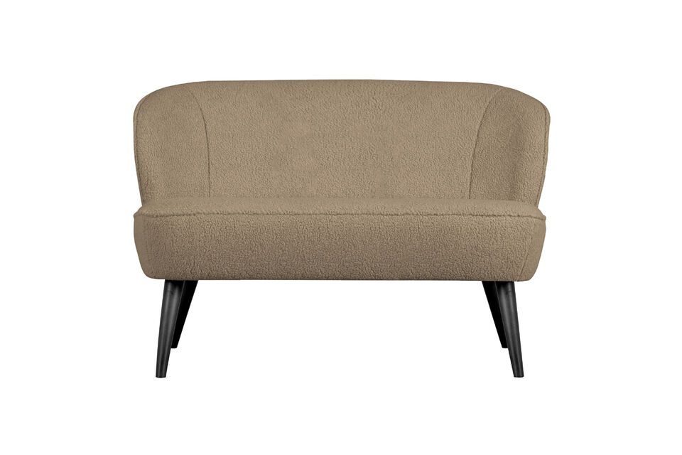 Sofa in beige sheepskin effect fabric Sara Woood