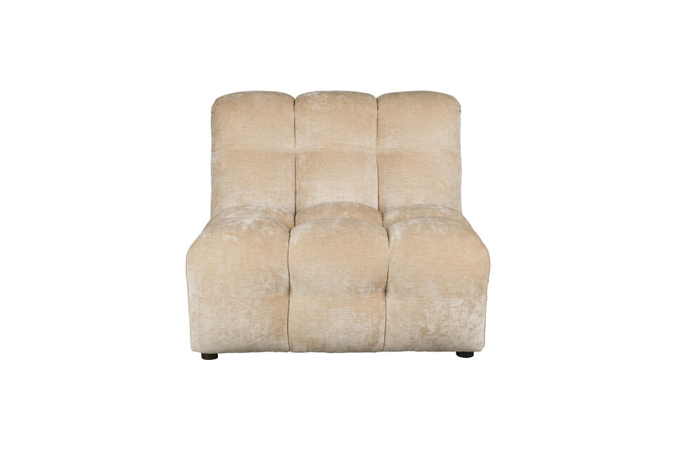 Sofá modular Hackman sin reposabrazos de terciopelo beige DutchBone