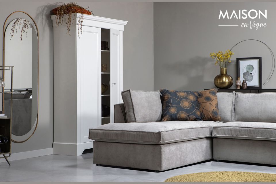 The Thomas gray corduroy 3-seater left corner sofa