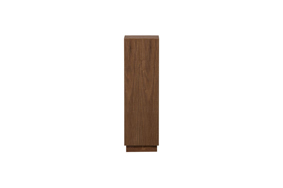 Columna robusta Soporte para plantas de madera Acabado en chapa de nogal H 80 cm x An 24 cm x Pr 24