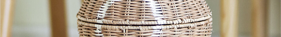 Materialbeschreibung Space Korb mit Deckel, Natur, Rattan
