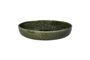 Miniature Spiro dark green stoneware dish Clipped