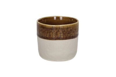 Spiro vaso pequeño de gres marrón
