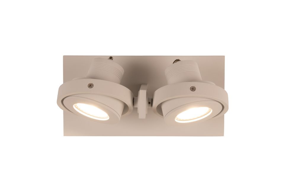 Cette applique double se fixe au plafond pour illuminer la pièce d\'une couleur naturelle