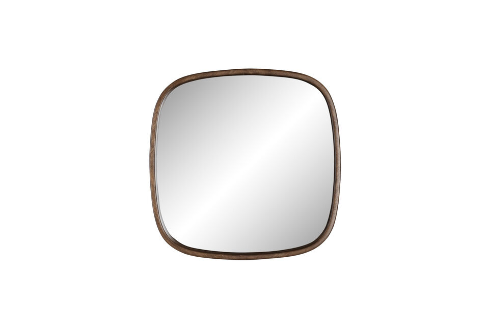 Square beige wooden mirror Nyko White Label