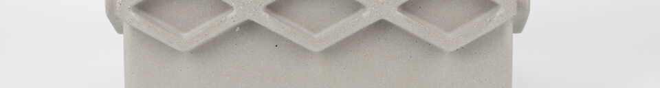 Material Details Square vase 25 cm in grey concrete Graphic
