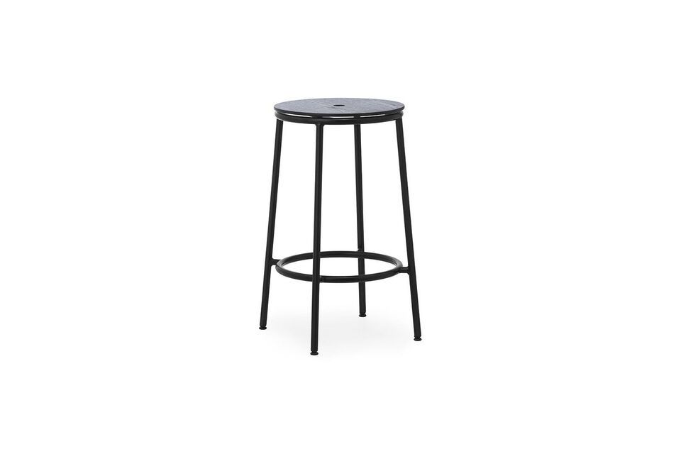 Stalen en zwart eiken barkruk 65cm Circa Normann Copenhagen