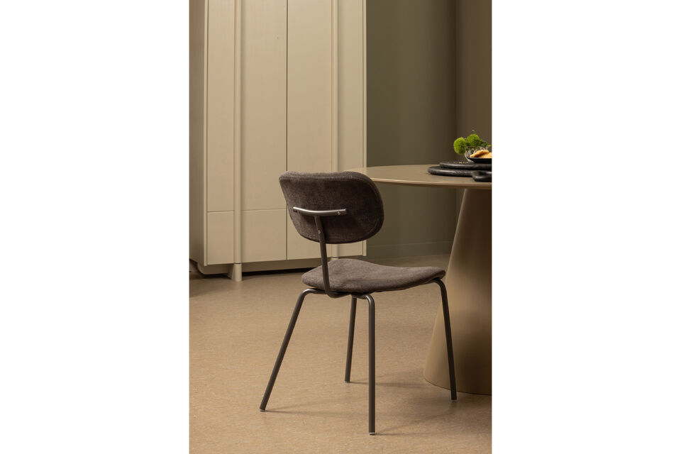 Moderner Esszimmerstuhl Stapelbar Schlankes Design mit Metallgestell Mit mattglänzendem