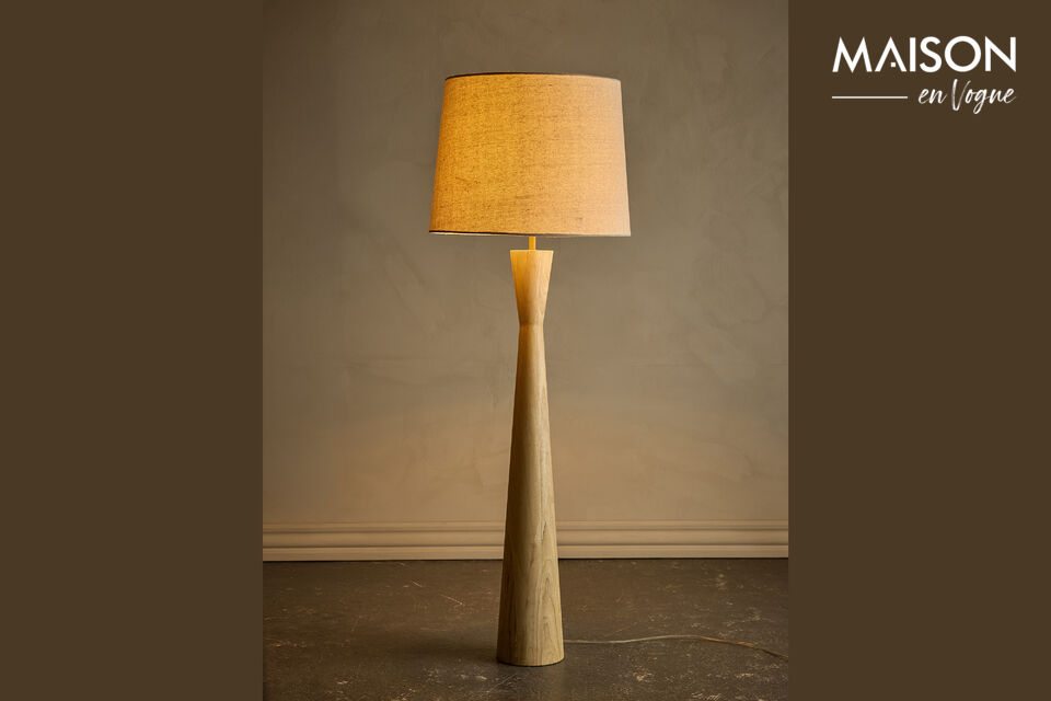 Stehlampe H130 cm aus Gummibaumholz Natur Leonor - 3
