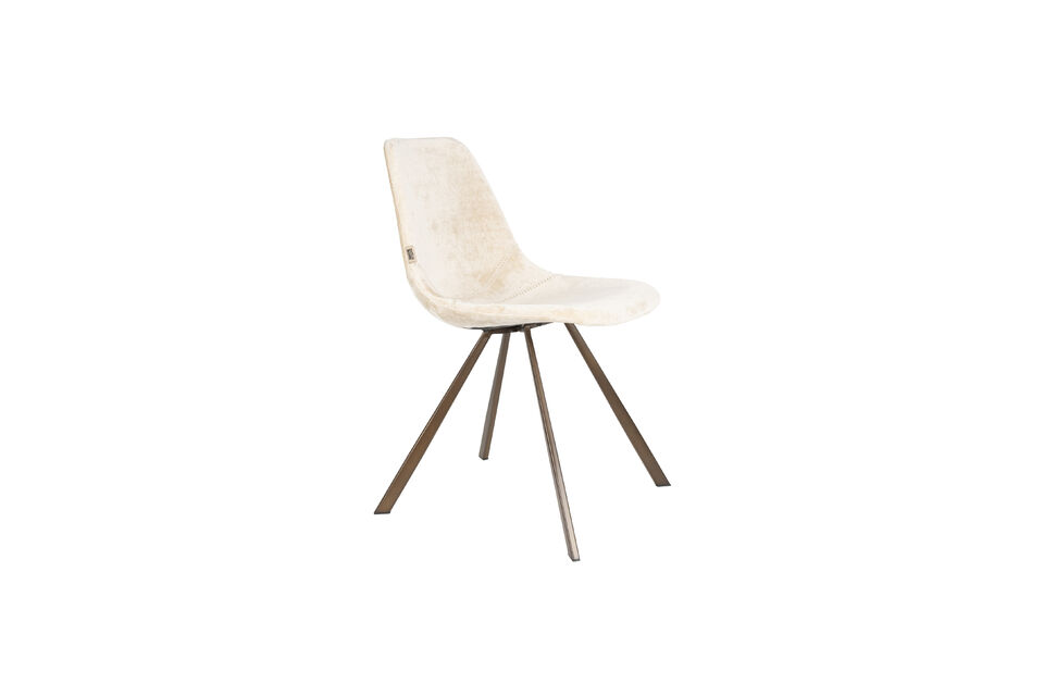 Stoel van beige polyester Franky DutchBone