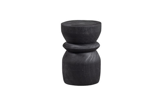 Stool Ø28x40 cm black wood Bikkel Clipped