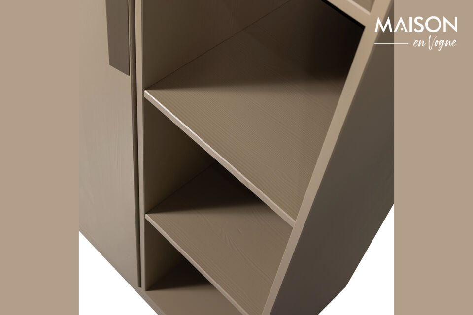 Material The shelves behind the door are made of chipboard