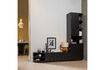Miniature Storage cabinet round right 78 cm pine deep black FINCA 3