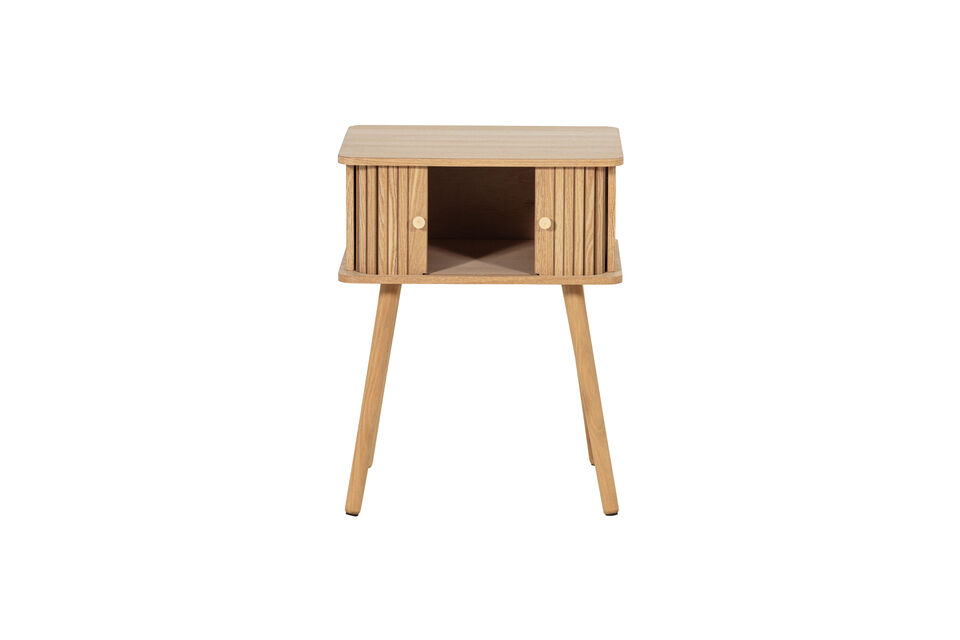 The natural finish and visible wood grain provide a light